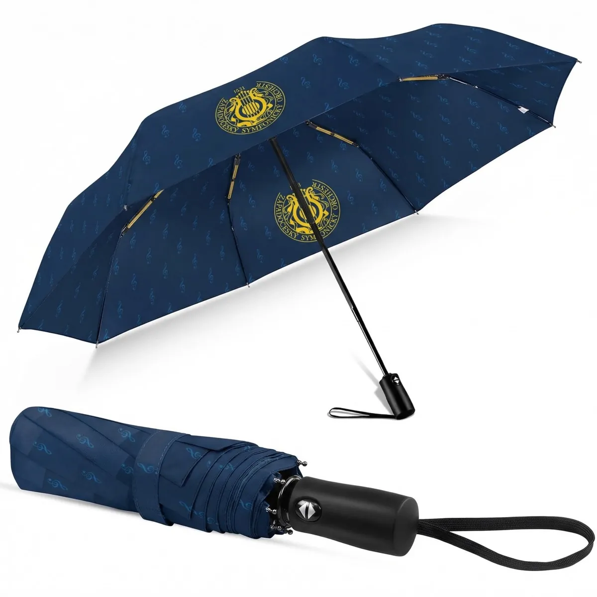 Automatic umbrella – handle and print detail