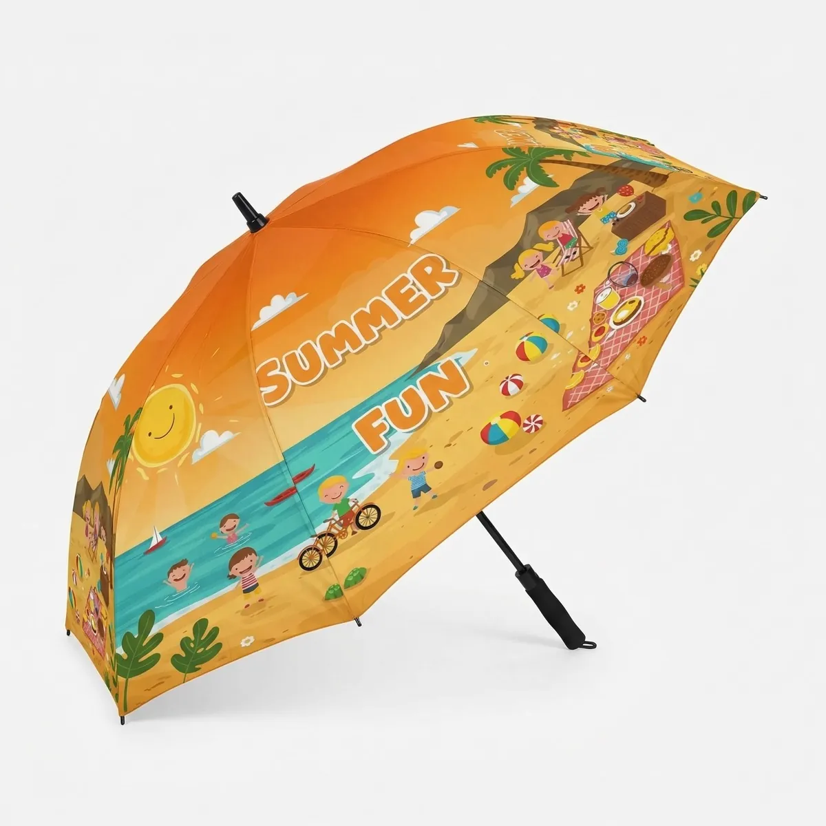 Branded golf umbrella – open view
